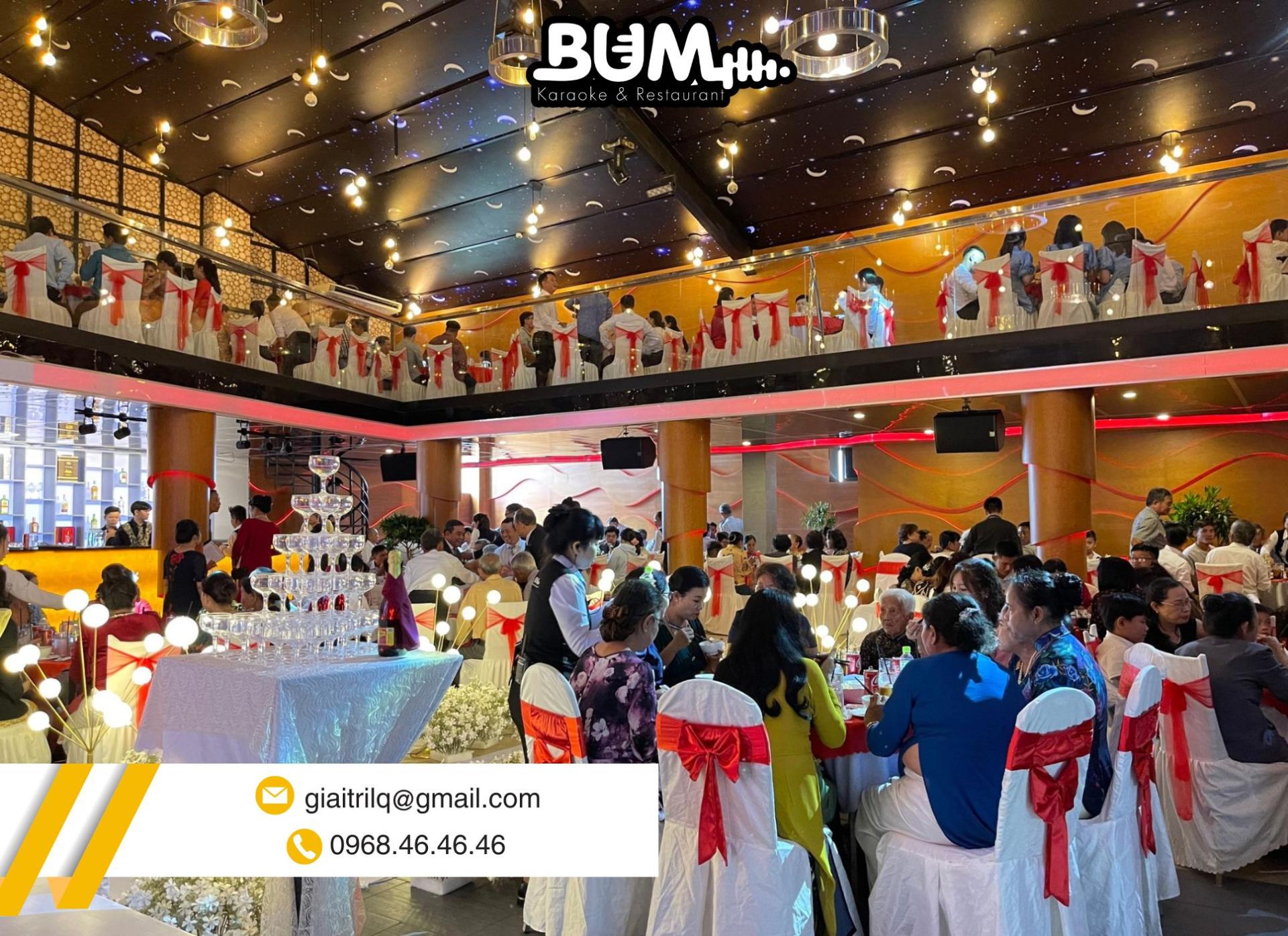 Không gian sảnh tiệc tại nhà hàng karaoke BUM